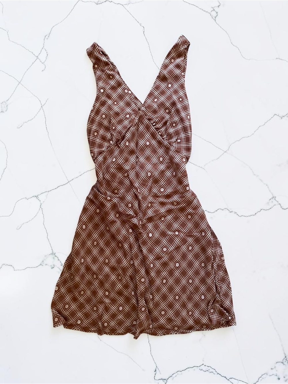 wild fable Brown Diamond-Print Mini Dress